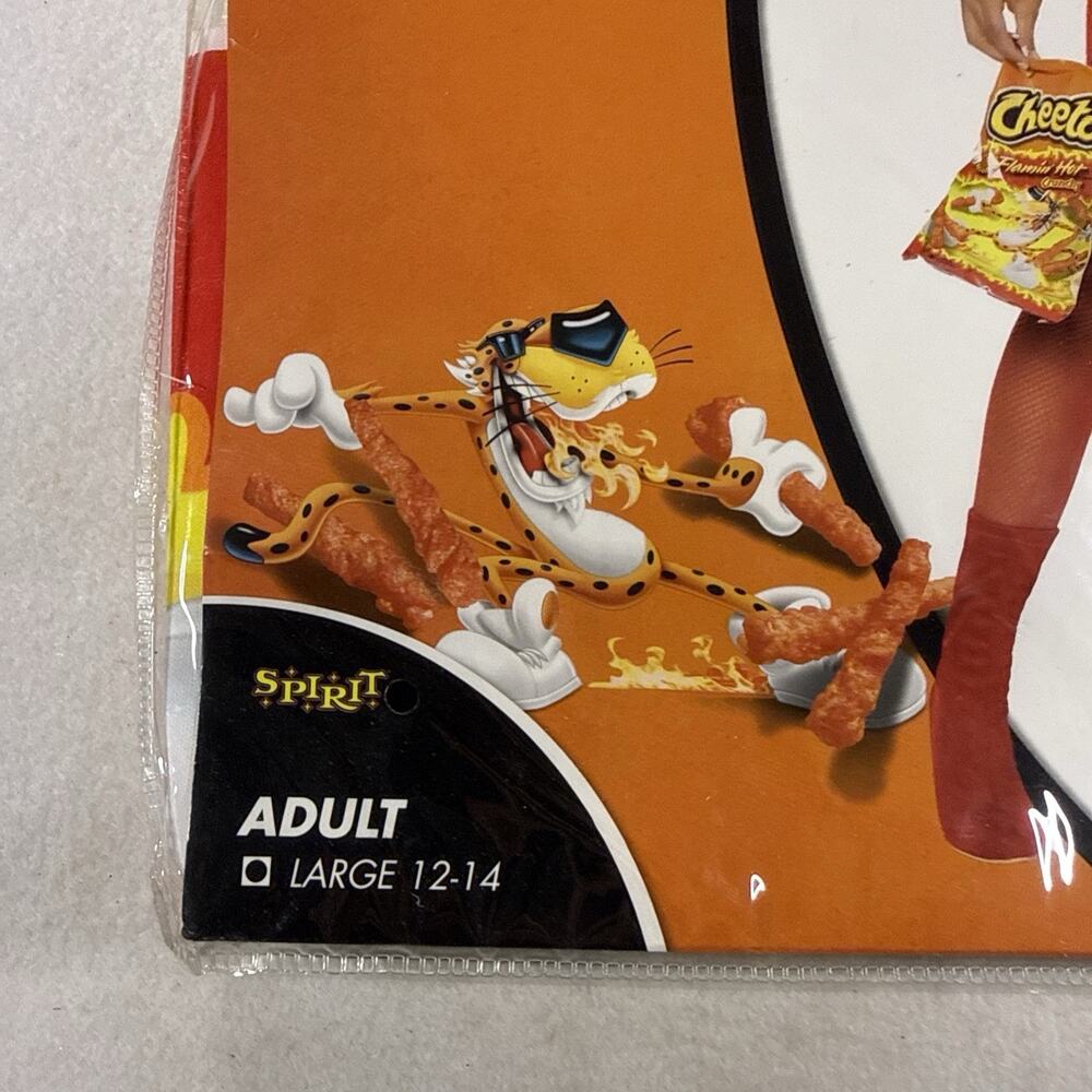 Spirit Halloween Adult Flamin' Hot Cheetos Dress Costume Size Large 12-14 NEW - Picture 2 of 4